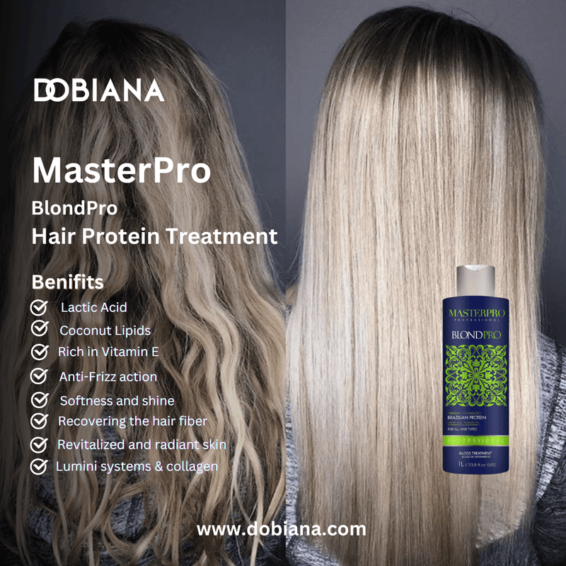 MasterPro BlondPro Brazilian Hair Protein Treatment 1L - DOBIANA LLC