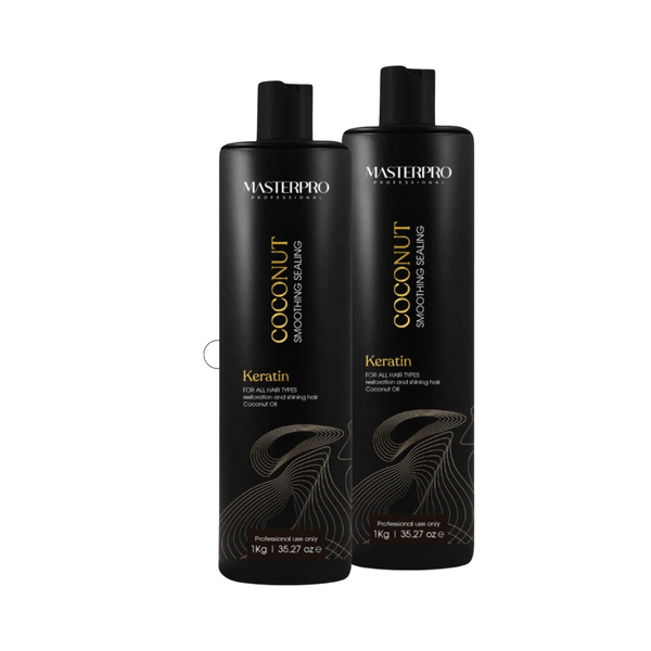 MasterPro Coconut Brazilian Keratin 1+1 Salon Bundle - Elevate your salon with this exclusive package for smooth, nourished, and luxurious hair transformations